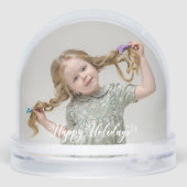 Festive Custom Merry Christmas Script Photo Schneekugeln (Rückseite)