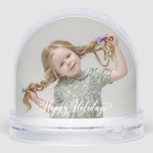 Festive Custom Merry Christmas Script Photo Schneekugeln (Rückseite)