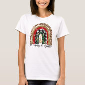 Festive Cute Rustic Plaid Animal Print Rainbow T-Shirt (Vorderseite)