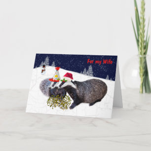 Festive Dachse Karte EHEFRAU