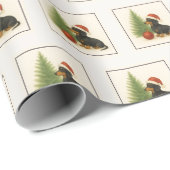 Festive Dachshund Christmas Wrapping Paper Geschenkpapier (Rolleneckpunkt)