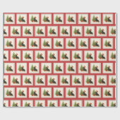 Festive Dachshund Christmas Wrapping Paper Geschenkpapier (Flach)