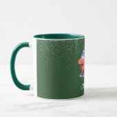 Festive Dachshund Dog Ice Skating Green Name Mug Tasse (Links)