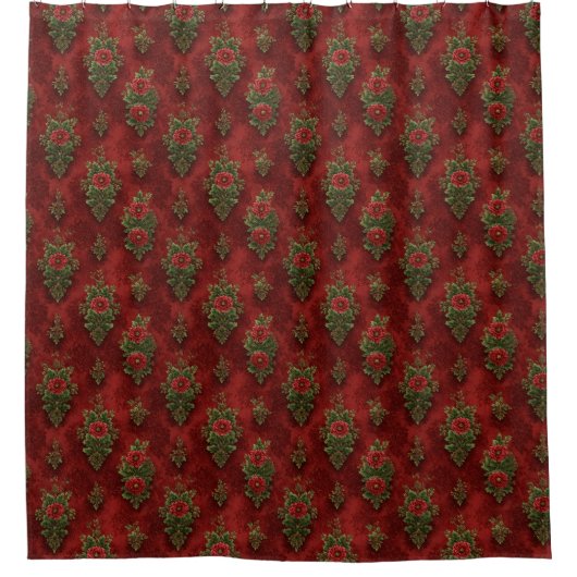 Festive Damask Duschvorhang (Vorderseite)
