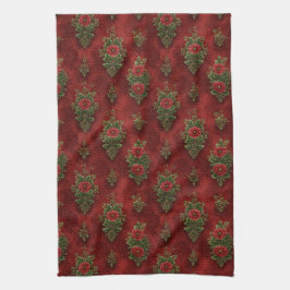 Festive Damask Geschirrtuch