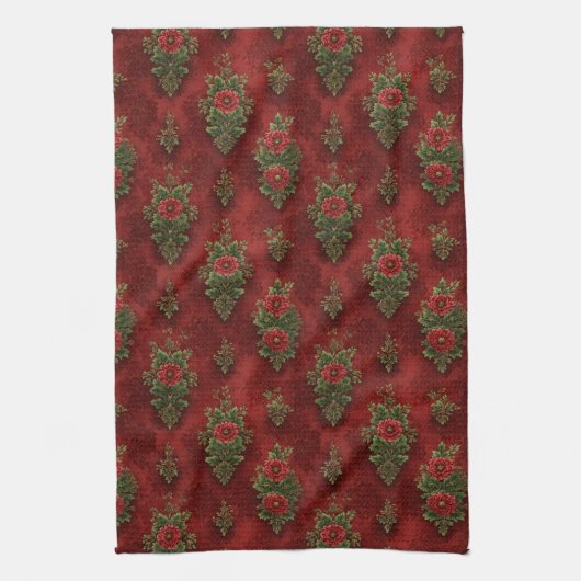 Festive Damask Geschirrtuch (Vertikal)