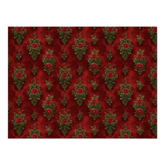 Festive Damask  Poster (Vorderseite)