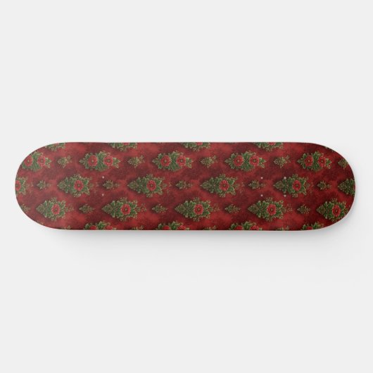 Festive Damask Skateboard (Horizontal)