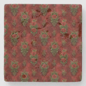 Festive Damask Steinuntersetzer (Vorderseite)