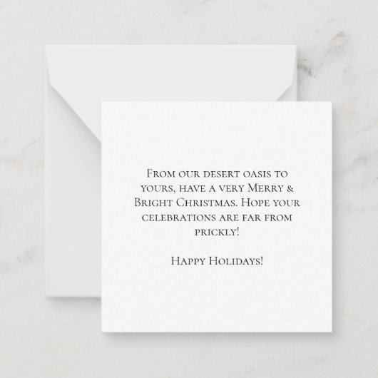 Festive Desert Christmas Scene Mitteilungskarte (Rückseite)