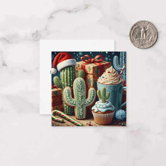 Festive Desert Christmas Scene Mitteilungskarte (Vorderseite/Rückseite Beispiel)