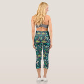 Festive Dinosaurier Weihnachtsmuster Capri Leggings (Rückseite)