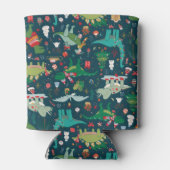 Festive Dinosaurier Weihnachtsmuster Dosenkühler (Rückseite)