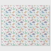 Festive Dinosaurier Weihnachtsmuster Geschenkpapier (Flach)