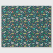 Festive Dinosaurier Weihnachtsmuster Geschenkpapier (Flach)