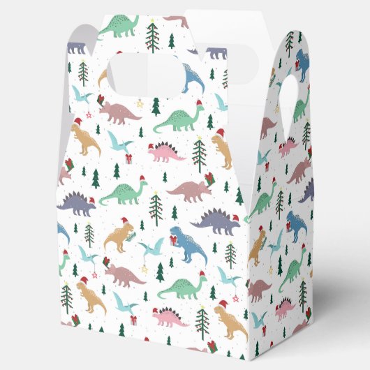 Festive Dinosaurier Weihnachtsmuster Geschenkschachtel (Geöffnet)