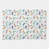 Festive Dinosaurier Weihnachtsmuster Geschirrtuch (Horizontal)