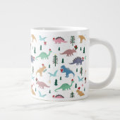 Festive Dinosaurier Weihnachtsmuster Jumbo-Tasse (Rechts)