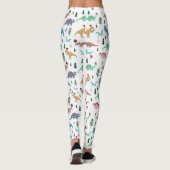 Festive Dinosaurier Weihnachtsmuster Leggings (Rückseite)