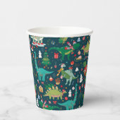 Festive Dinosaurier Weihnachtsmuster Pappbecher (Links)