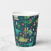 Festive Dinosaurier Weihnachtsmuster Pappbecher (Rechts)