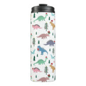 Festive Dinosaurier Weihnachtsmuster Thermosbecher (Vorderseite)