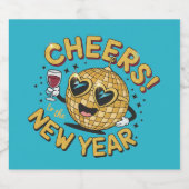 Festive Disco Toast in Shades of Celebration Schaumweinetikett (Einzelnes Label)