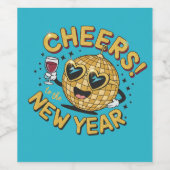 Festive Disco Toast in Shades of Celebration Weinetikett (Einzelnes Label)