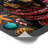 Festive Doberman With Santa Hat Snowy Winter Chris Poster (Ecke)