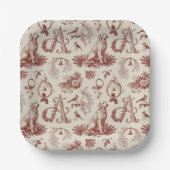 Festive Dog Lover Letter A Christmas Plates Pappteller (Vorderseite)