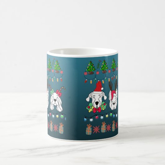 Festive dogs Christmas pattern - cute hoiiday dogs Kaffeetasse (Mittel)