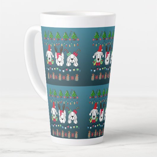 Festive dogs Christmas pattern - cute hoiiday dogs Milchtasse (Linke Ecke)