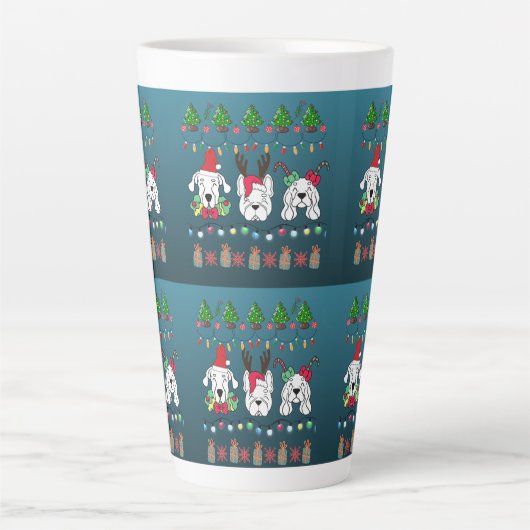 Festive dogs Christmas pattern - cute hoiiday dogs Milchtasse (Vorderseite)