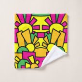 Festive Doodle Art 42 Badhandtuch Set (Waschlappen)