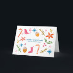 Festive Doodles Frohe Weihnachtsgrüße Karte<br><div class="desc">Eine Urlaubskarte mit festlichen Doodles.</div>