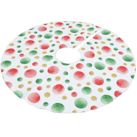 Festive Dot Scatter Polyester Weihnachtsbaumdecke (Schrägansicht)