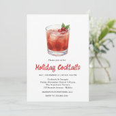 Festive Drinks Celebration, Winter Holiday Einladung (Stehend Vorderseite)