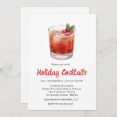 Festive Drinks Celebration, Winter Holiday Einladung (Vorne/Hinten)