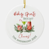 Festive Drinks Making Spirits Bright Christmas Keramik Ornament (Vorne)