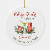 Festive Drinks Making Spirits Bright Christmas Keramik Ornament (Hinten)