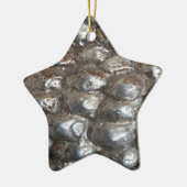 Festive Dunkle Silber Metallische Abstrakte Kunst Keramik Ornament (Links)