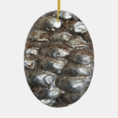 Festive Dunkle Silber Metallische Abstrakte Kunst Keramik Ornament (Vorne)