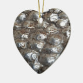 Festive Dunkle Silber Metallische Abstrakte Kunst Keramikornament (Links)