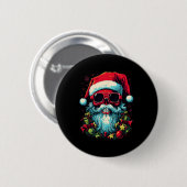 Festive Edge Edgy Weihnachts Skull Grafik Design Button (Vorne & Hinten)