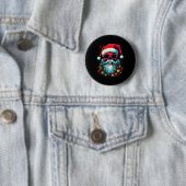 Festive Edge Edgy Weihnachts Skull Grafik Design Button (Beispiel)