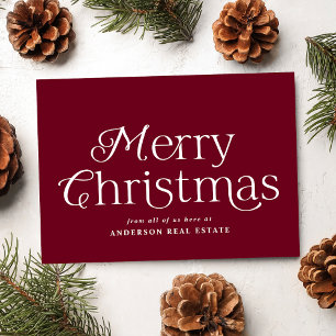 Festive Elegance Burgund Merans Weihnachtsgeschäft Feiertagskarte