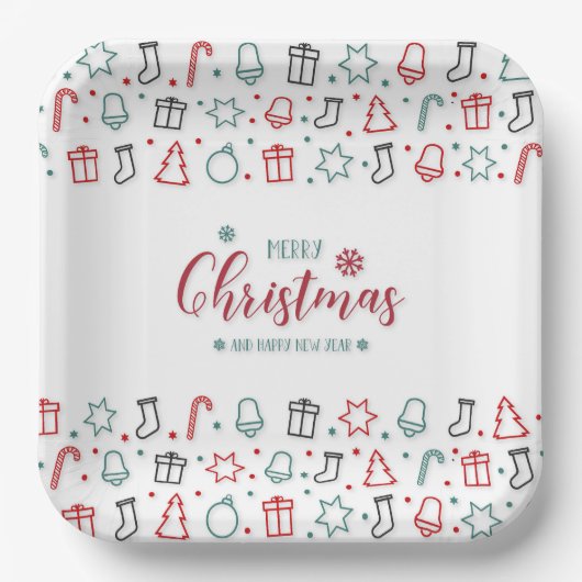 Festive Elegance Christmas Paper Plates Pappteller (Vorderseite)