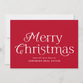 Festive Elegance Rotes Weihnachtsfest Feiertagskarte (Vorderseite)