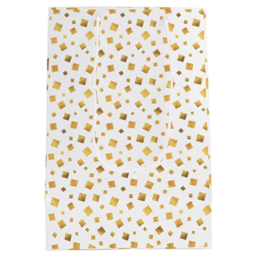 Festive Elegant Gold Confetti Geschenk Mittlere Geschenktüte (Rückseite)
