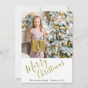 Festive Elegant Gold Script Frohe Weihnachten Foto